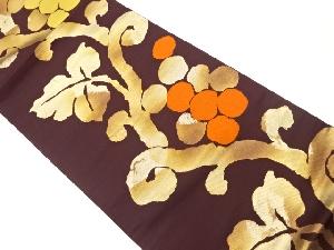 葡萄唐草模様織出し袋帯